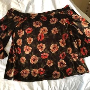 Velvet off the shoulder shirt